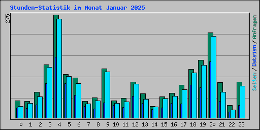 Stunden-Statistik im Monat Januar 2025