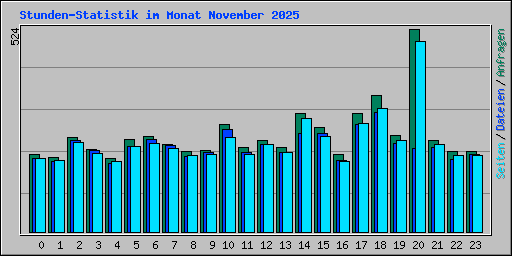 Stunden-Statistik im Monat November 2025